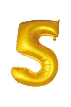 5 Rakam Folyo Balon Altın 76 cm