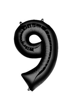 9 Rakam Folyo Balon Siyah 76 cm