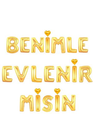 Benimle Evlenirmisin Gold Folyo Balon 40 cm