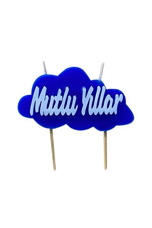 Mutlu Yıllar Mum Mavi