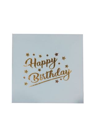 Happy Birthday Yaldızlı Peçete Beyaz 16 Adet