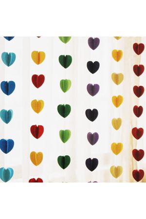 İpe Dizili Kalpli Kağıt Süs