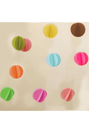 İpe Dizili Yuvarlak Kağıt Süs