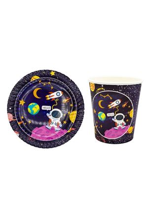 Uzay Karton Tabak Bardak Set 8 Adet