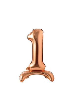 Ayaklı 1 Rakam Bronz Folyo Balon