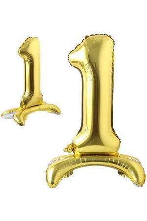 Ayaklı 1 Rakam Gold Folyo Balon