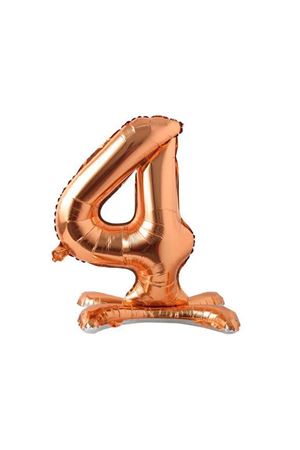 Ayaklı 4 Rakam Bronz Folyo Balon