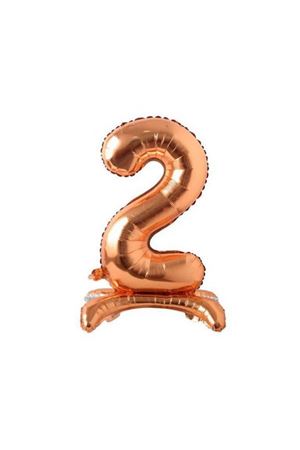 Ayaklı 2 Rakam Bronz Folyo Balon