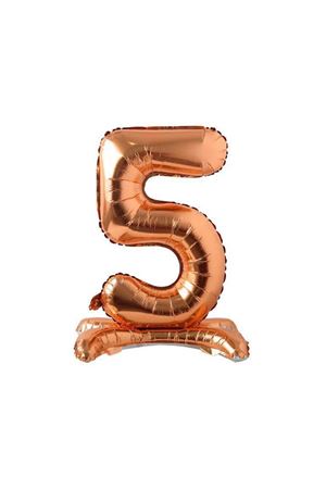 Ayaklı 5 Rakam Bronz Folyo Balon