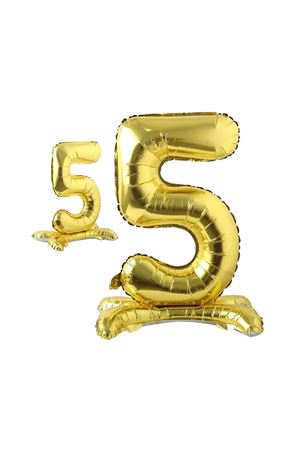 Ayaklı 5 Rakam Gold Folyo Balon