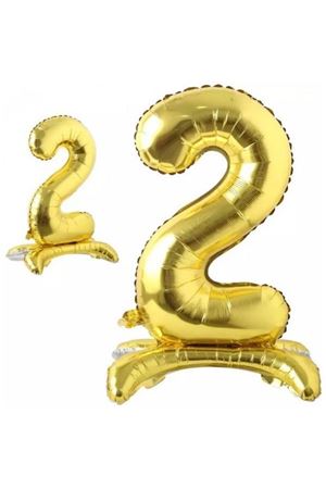 Ayaklı 2 Rakam Gold Folyo Balon