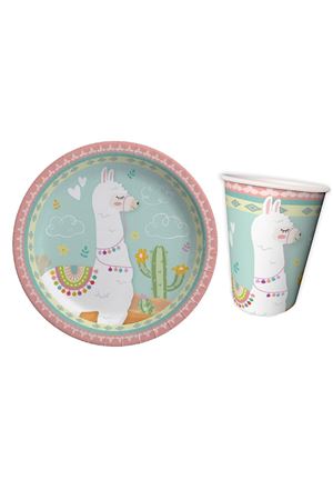 Lama Baskılı Tabak Bardak