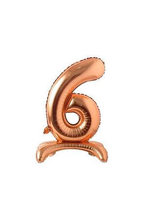 Ayaklı 6 Rakam Bronz Folyo Balon