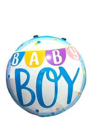 Baby Boy Yuvarlak Folyo Balon