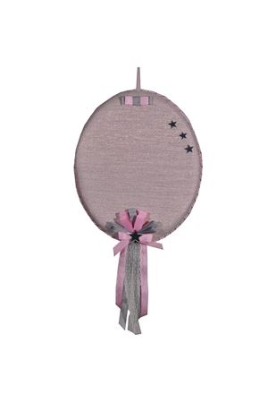 Kapı Süsü Simli Keten Pembe