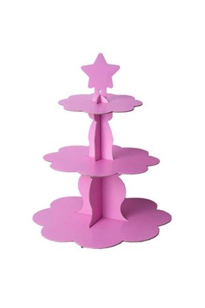 3 Katlı Kek Standı Pembe