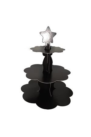 Metalik Kek Standı Siyah
