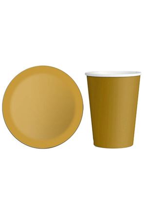 Karton Tabak Bardak Set Gold 8 Adet