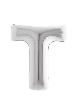 T Harf Gümüş Folyo Balon 100 cm