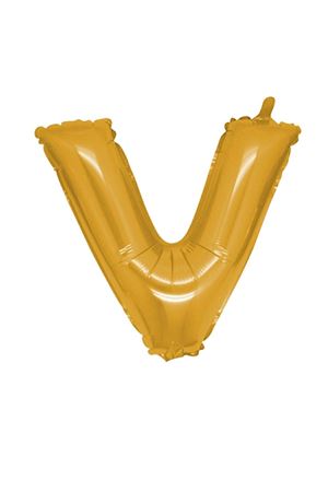 V Harf Altın Folyo Balon 100 cm