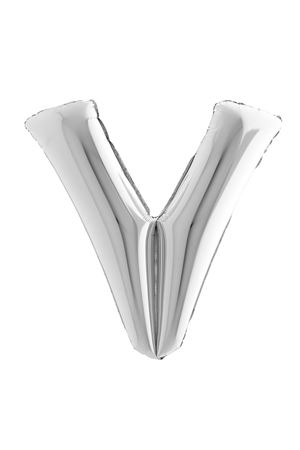 V Harf Gümüş Folyo Balon 100 cm