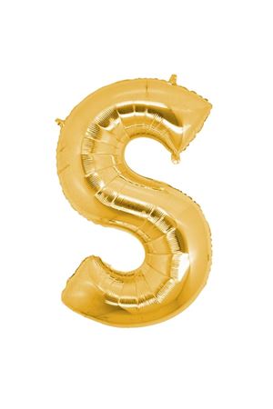 S Harf Altın Folyo Balon 100 cm