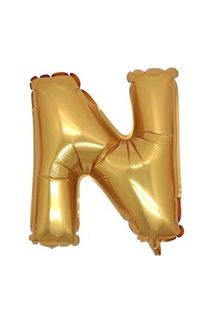 N Harf Altın Folyo Balon 100 cm