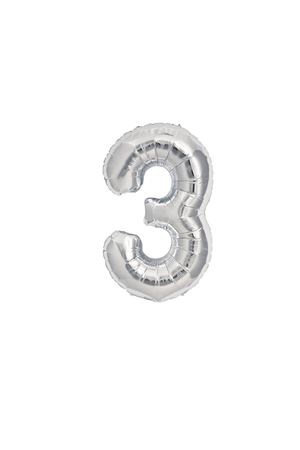 3 Rakam Folyo Balon Gümüş 40 cm