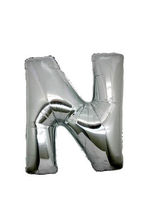 N Harf Gümüş Folyo Balon 100 cm