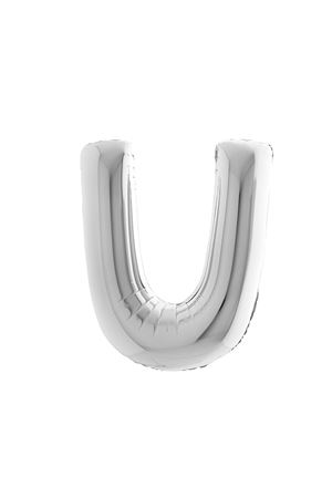 U Harf Gümüş Folyo Balon 40 cm