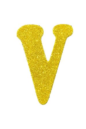 Eva Simli V Harf Altın 12 cm