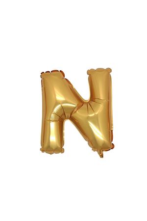 N Harf Altın Folyo Balon 40 cm