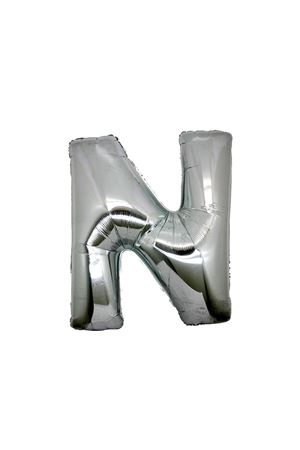 N Harf Gümüş Folyo Balon 40 cm