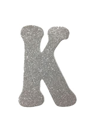 Eva Simli K Harf Gümüş 12 cm