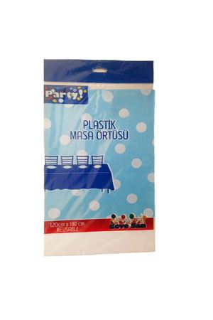 Kullan At Masa Örtüsü Puantiyeli Mavi