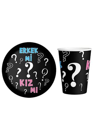 Cinsiyet Belirleme Tabak Bardak Set 8 Adet