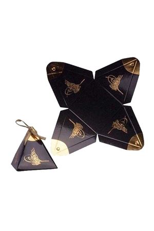 Varaklı Piramit Lokumluk Siyah 25 Adet