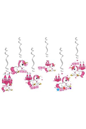Pembe Unicorn Asmalı Tavan Süsü 6 Adet