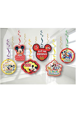 Mickey Mouse Asmalı Tavan Süsü 6'lı