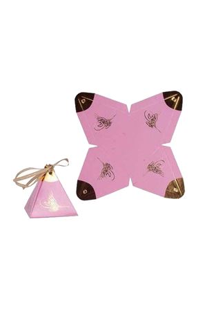 Varaklı Piramit Lokumluk Pembe 25 Adet