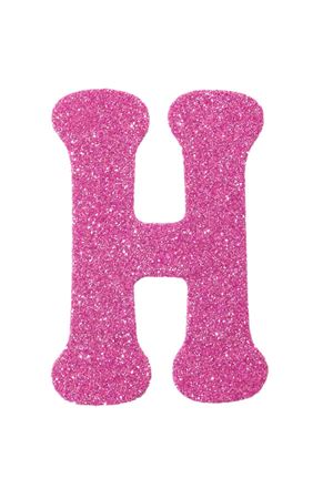 Eva Simli H Harf Pembe 12 cm