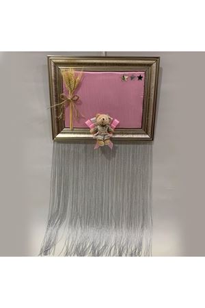 Bebek Kapı Süsü Ayıcıklı Başaklı Pembe