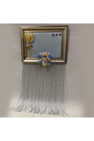 Bebek Kapı Süsü Başaklı Keten Mavi