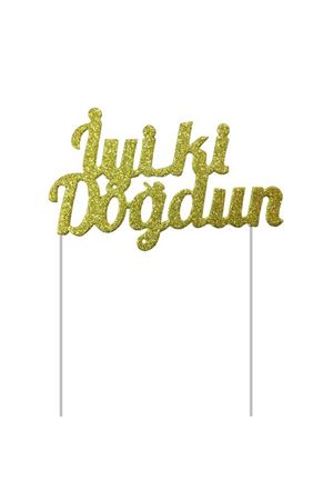 Eva İyi ki Doğdun Pasta Süsü Altın Renk