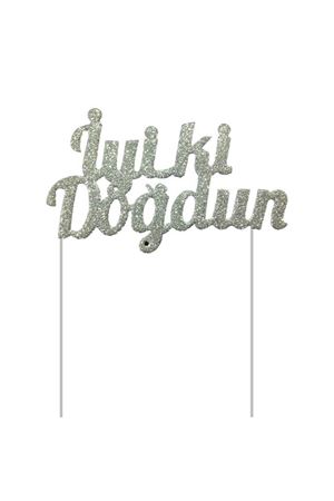 Eva İyi ki Doğdun Pasta Süsü Gümüş Renk