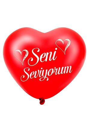 Seni Seviyorum Kırmızı Kalp Balon 30'lu