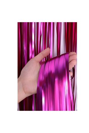Metalize Arka Fon Perde Pembe
