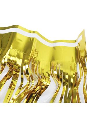 Püsküllü Metalize Masa Eteği Gold