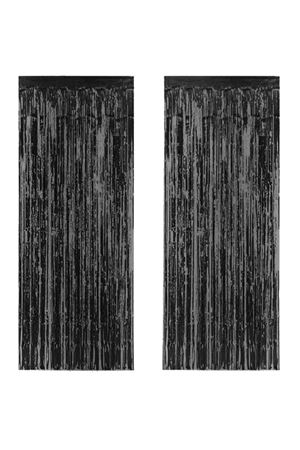 Metalize Arka Fon Perde Siyah