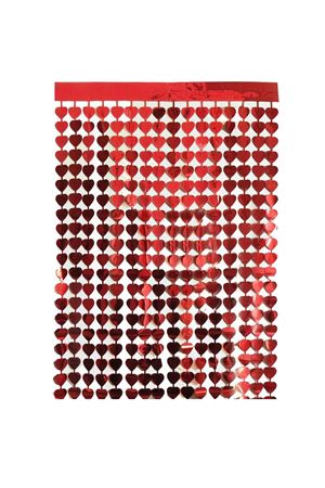 Metalize Kalpli Kapı Duvar Perdesi Kırmızı